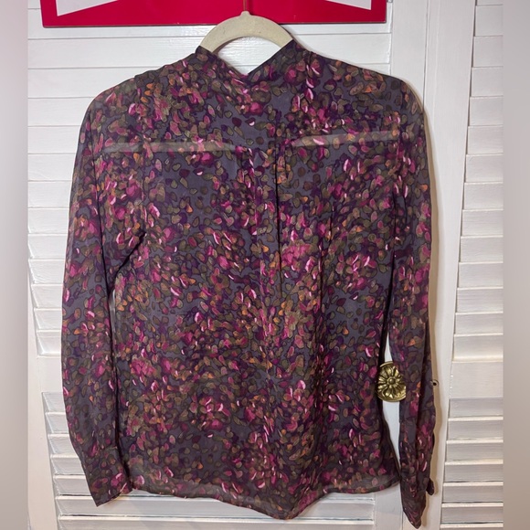 J.Crew Silk Floral Ruffle Blouse Size 6 - Picture 2 of 3